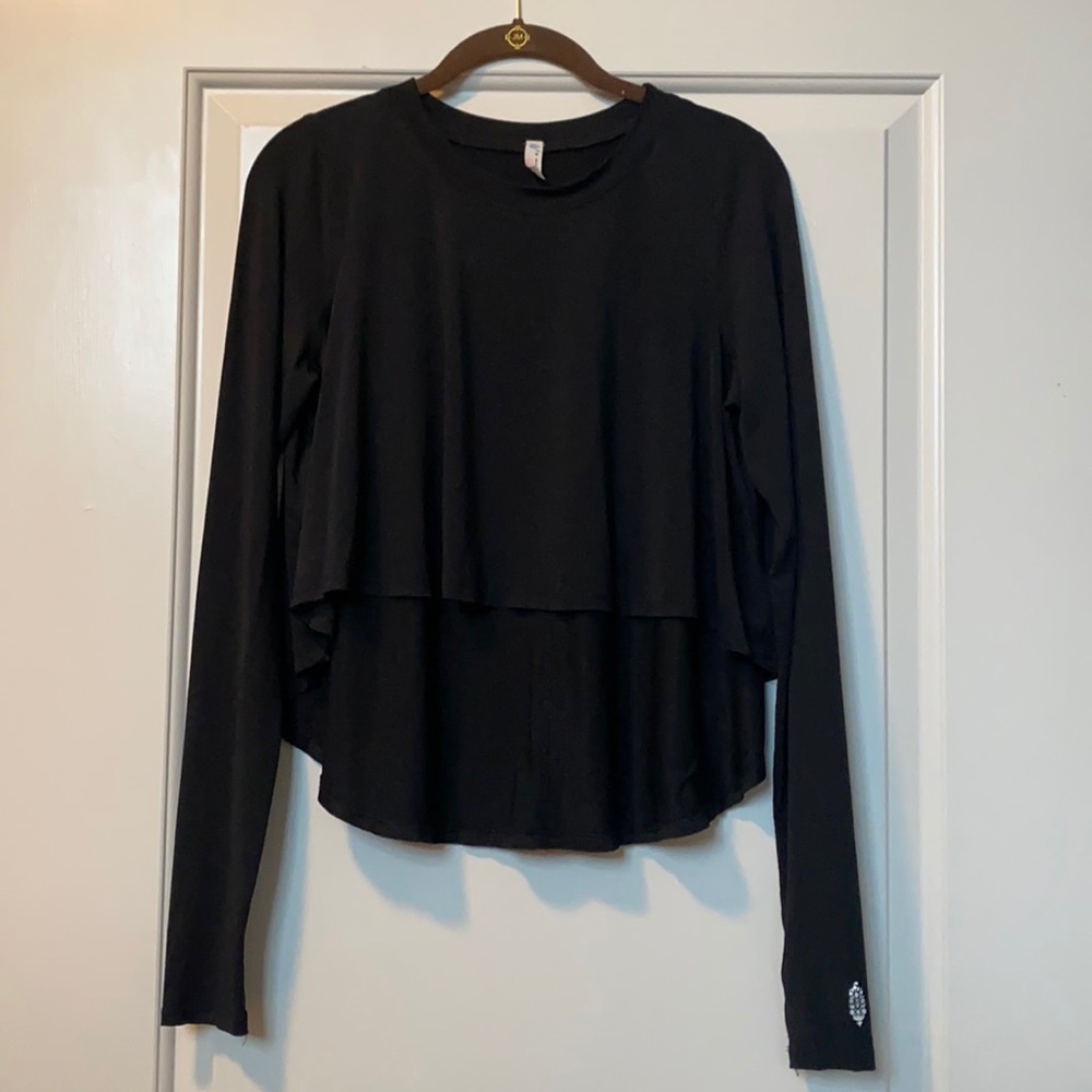 Free People Movement high/low long sleeve top S